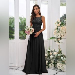 Never worn Black floor length dress